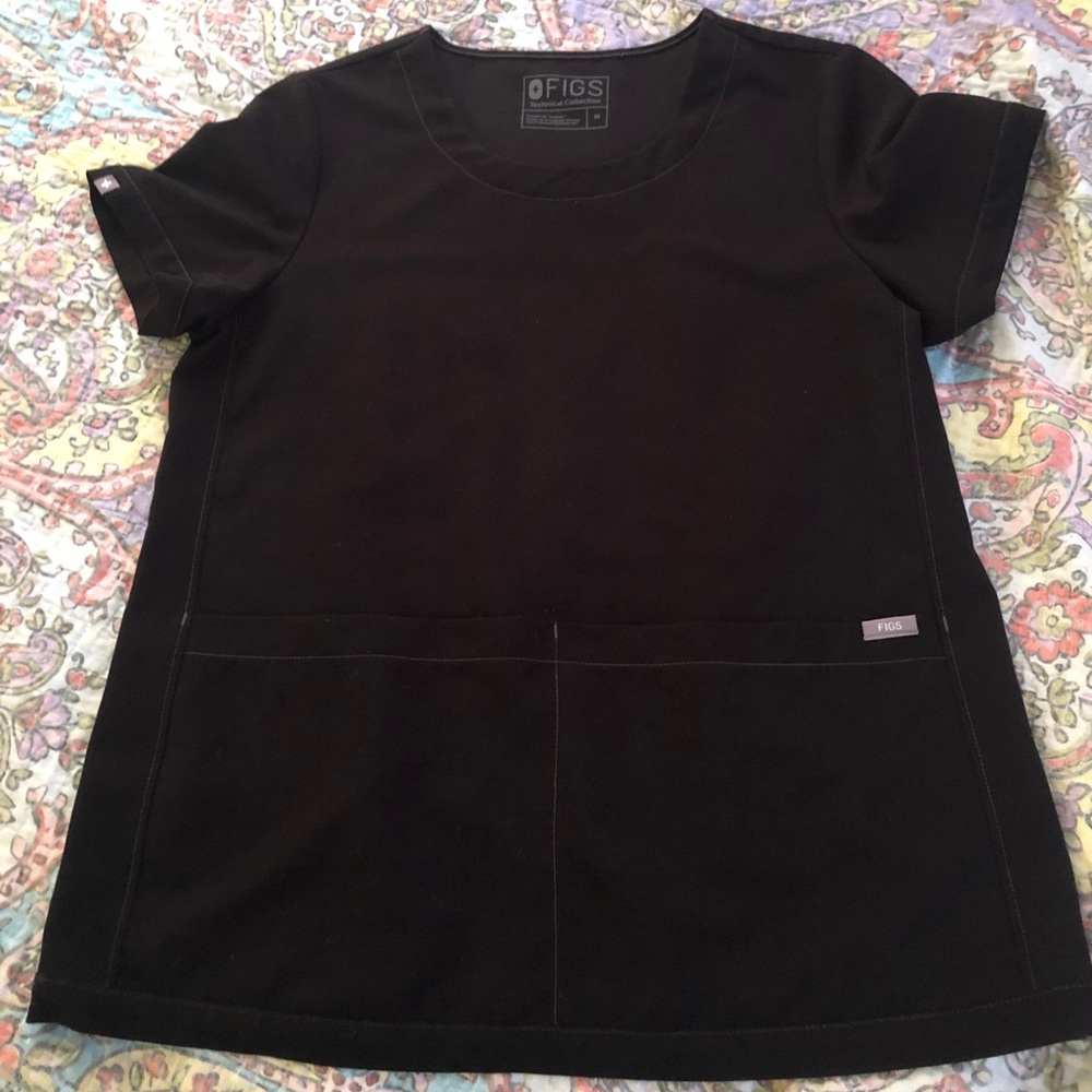 Figs Black Rama Scrub Top